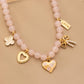 Lt. Pink Beaded Charm Necklace - Purpose + Passion Boutique