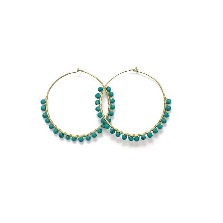 Luni Hoops in Turquoise - Purpose + Passion Boutique