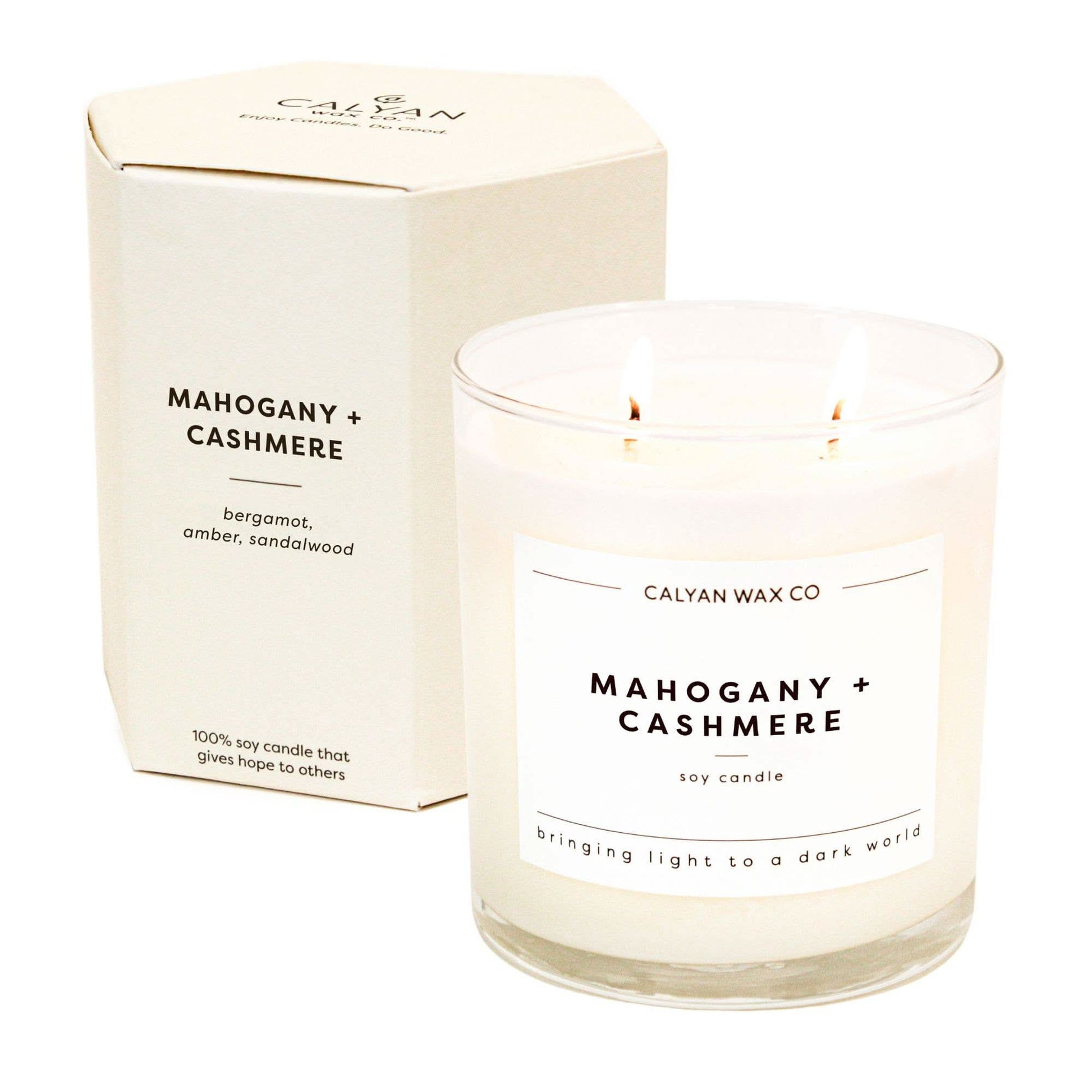 Mahogany + Cashmere Glass Tumbler Soy Candle - Purpose + Passion Boutique