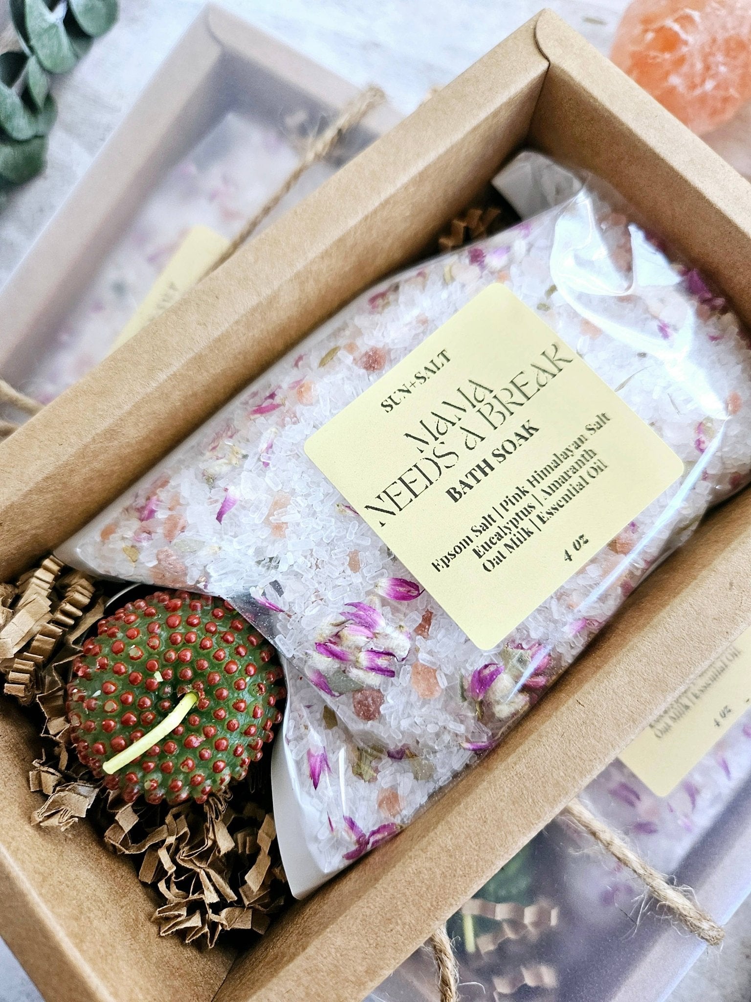 "Mama Needs A Break" Bath Salt & Succulent Gift Set Bath Soak - Purpose + Passion Boutique