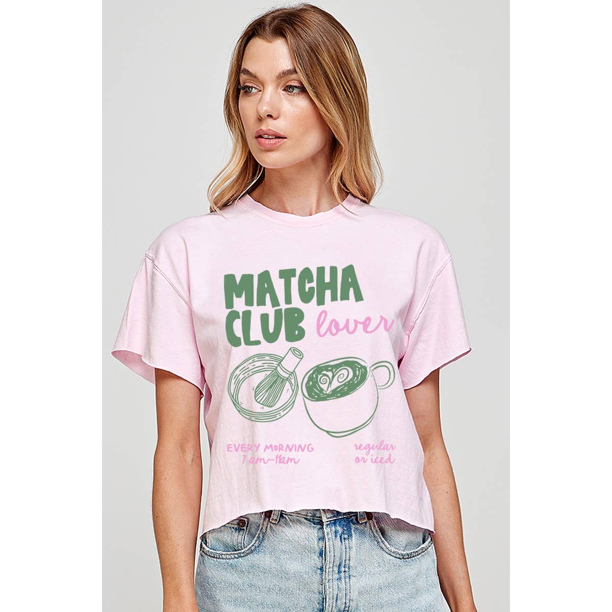 Matcha Club Vintage Graphic Crop Tee - Purpose + Passion Boutique