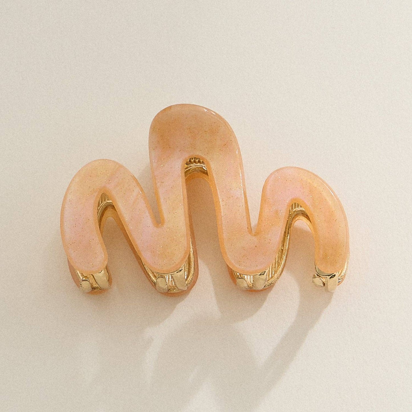 Matte Wavy Claw Clip with Gold Detailing - Purpose + Passion Boutique