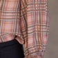 Mauve Contrast Front Tie Plaid Button Down Blouse - Purpose + Passion Boutique