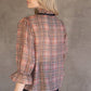 Mauve Contrast Front Tie Plaid Button Down Blouse - Purpose + Passion Boutique