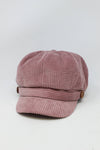 Mauve Corduroy Cabbie Hat with Buttons - Purpose + Passion Boutique