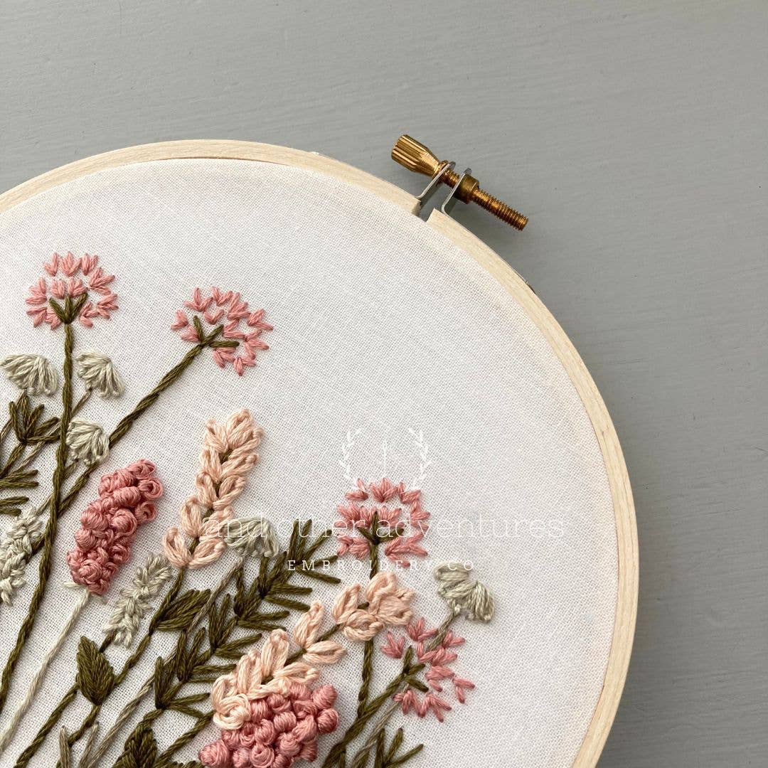 Meadow in Blush & Olive Hand Embroidery Kit - Purpose + Passion Boutique