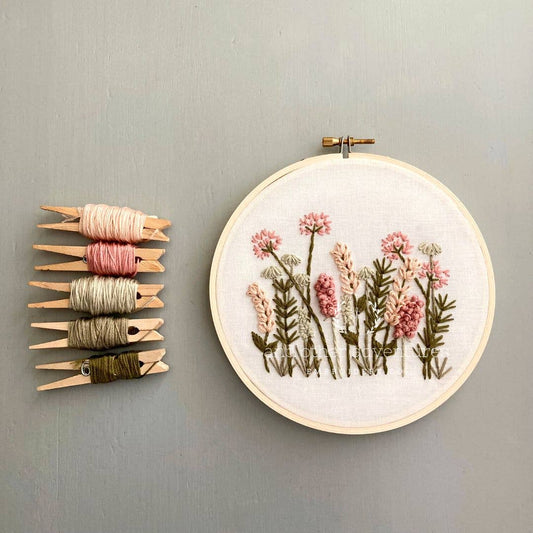 Meadow in Blush & Olive Hand Embroidery Kit - Purpose + Passion Boutique