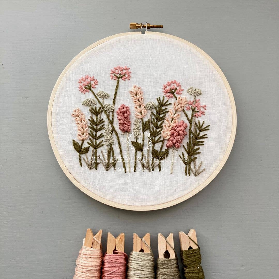 Meadow in Blush & Olive Hand Embroidery Kit - Purpose + Passion Boutique