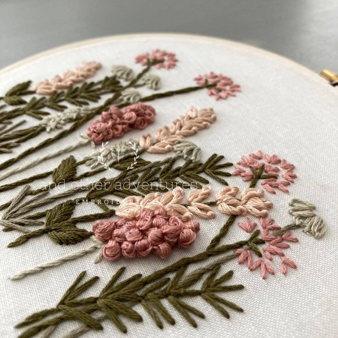 Meadow in Blush & Olive Hand Embroidery Kit - Purpose + Passion Boutique