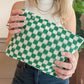 Medium Checkered Knit "Catch - All" Pouch - Purpose + Passion Boutique