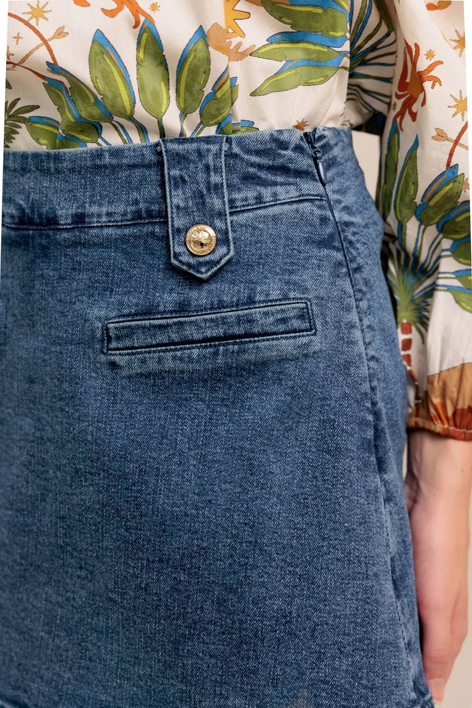 Medium Indigo Washed Denim Skort - Purpose + Passion Boutique