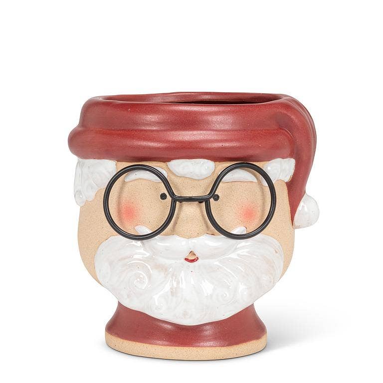 Medium Santa Face with Glasses Planter (5"H) - Purpose + Passion Boutique