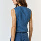 Medium Wash Denim Button Down Vest - Purpose + Passion Boutique