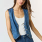 Medium Wash Denim Button Down Vest - Purpose + Passion Boutique