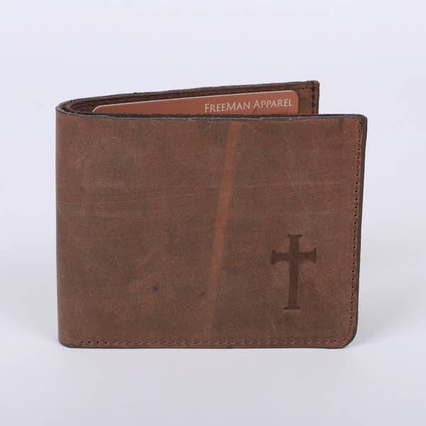 Men's Cross Leather Wallet - Purpose + Passion Boutique