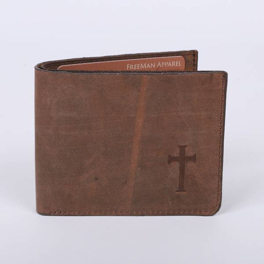 Men's Cross Leather Wallet - Purpose + Passion Boutique