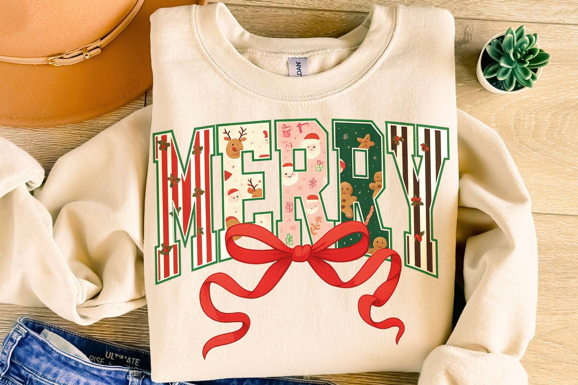 Merry Bow Sweatshirt - Purpose + Passion Boutique