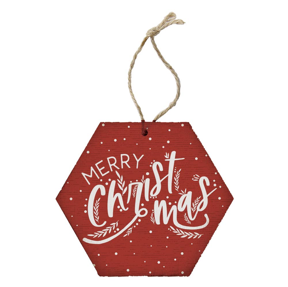 Merry Christmas Red Honeycomb Ornament - Purpose + Passion Boutique