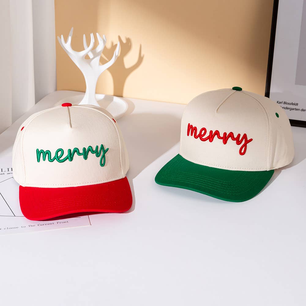 MERRY Message Embroidered Snapback Cap - Purpose + Passion Boutique