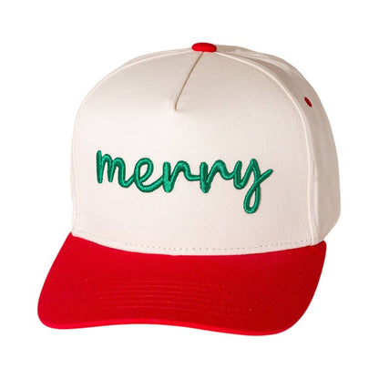 MERRY Message Embroidered Snapback Cap - Purpose + Passion Boutique