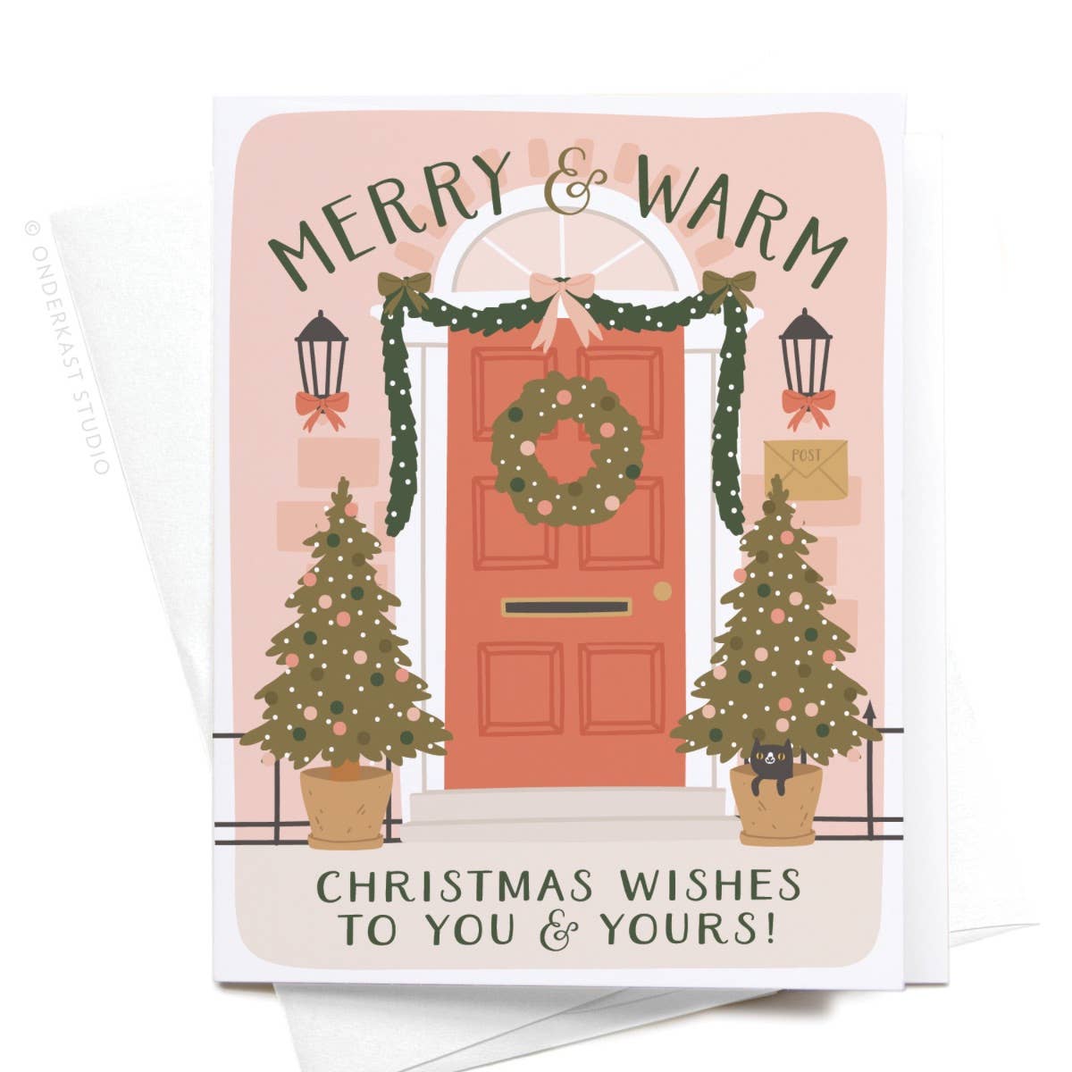 Merry & Warm Christmas Wishes Door Greeting Card - Purpose + Passion Boutique