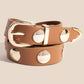 Metallic Disc Studded Faux Leather Belt - Purpose + Passion Boutique