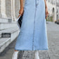 Midi Denim Skirt - Light Wash - Purpose + Passion Boutique