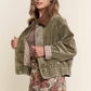 Mineral Ash Olive Washed Corduroy Button Jacket - Purpose + Passion Boutique