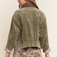 Mineral Ash Olive Washed Corduroy Button Jacket - Purpose + Passion Boutique