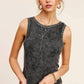 Mineral Washed Back Patch Detail Tank Top - Purpose + Passion Boutique