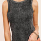 Mineral Washed Back Patch Detail Tank Top - Purpose + Passion Boutique