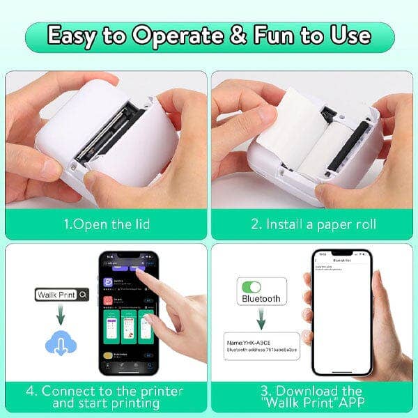 Mini Portable Inkless Thermal Printer For Phone Photos - Purpose + Passion Boutique