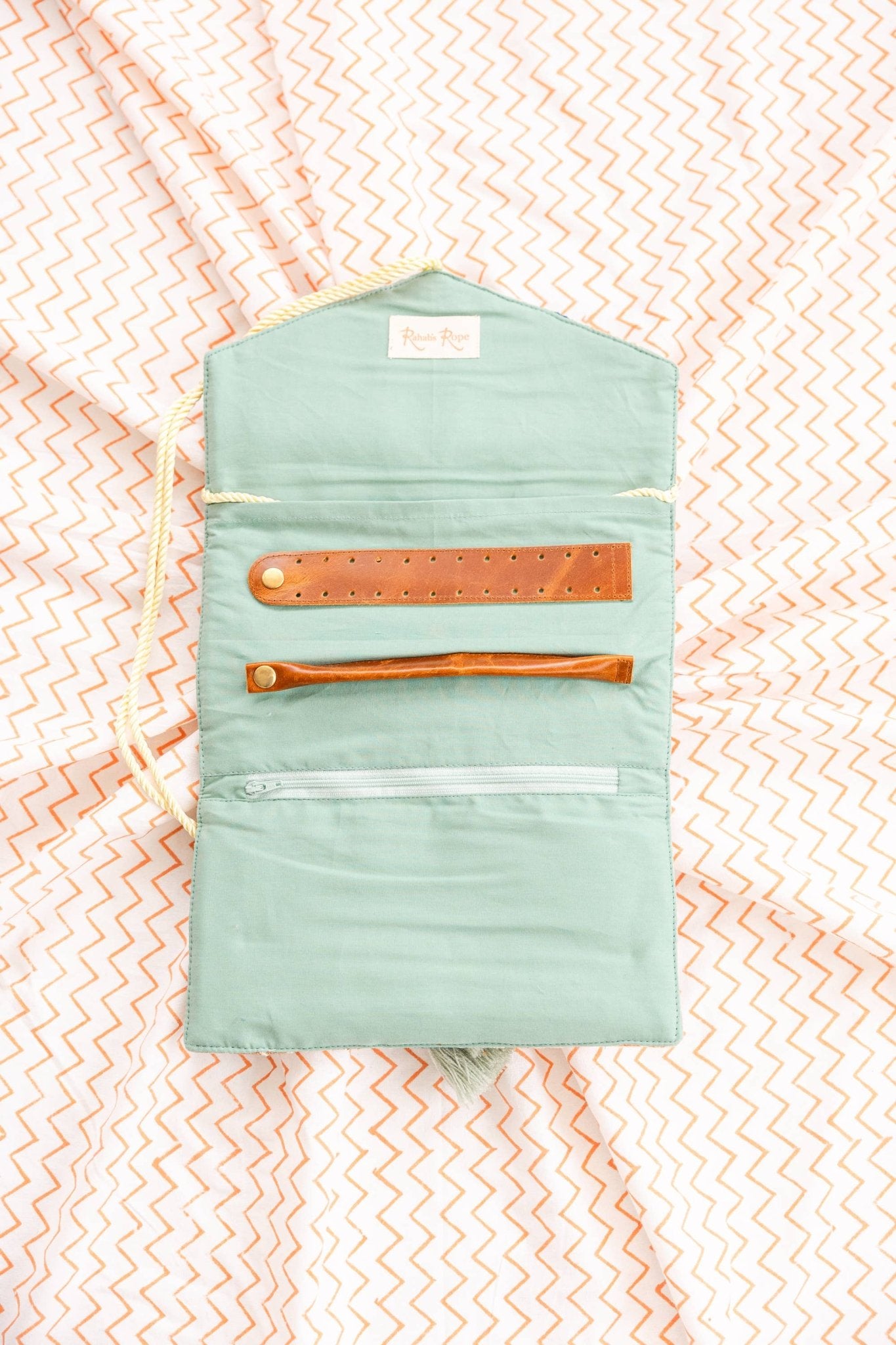 Mint Embroidered Velvet Jewelry Organizer - Purpose + Passion Boutique