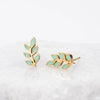 Mint Gold Plated Leaf Stud Earrings - Purpose + Passion Boutique
