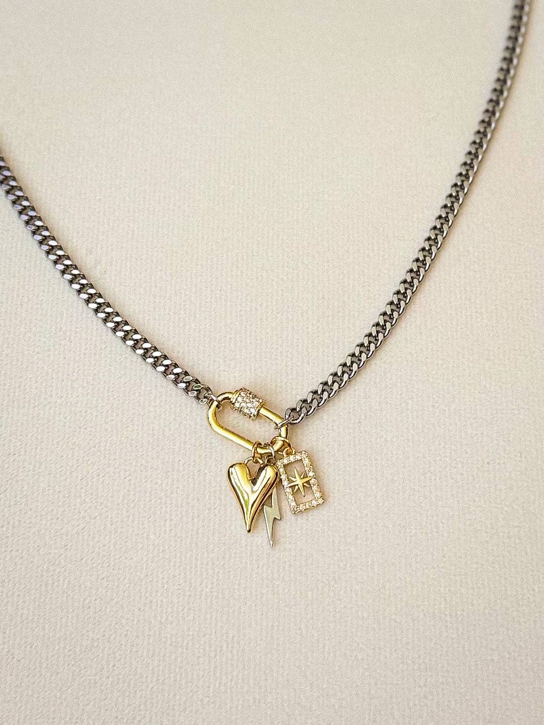 Mixed Tone Heart Necklace - Purpose + Passion Boutique