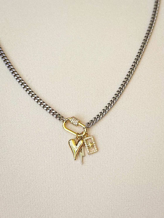 Mixed Tone Heart Necklace - Purpose + Passion Boutique