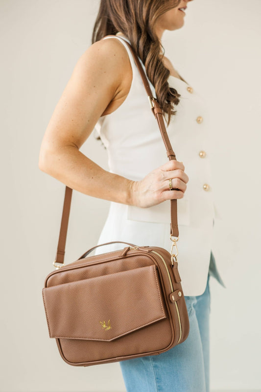 Mocha Bible Cover Bible Crossbody Bag - Purpose + Passion Boutique