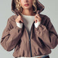 Mocha Matte Drawstring Hooded Everyday Jacket - Purpose + Passion Boutique