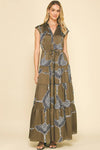 Mocha Printed Tiered Maxi Dress - Purpose + Passion Boutique