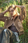 Mocha Ribbed Sweater Jacket with Quilted Detail - Purpose + Passion Boutique