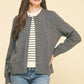 Mocha Striped Knit Top + Cardigan Combo Sweater - Purpose + Passion Boutique