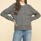 Mocha Striped Knit Top + Cardigan Combo Sweater - Purpose + Passion Boutique