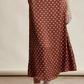 Mocha Polka Dot Satin Maxi Skirt