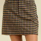 Mocha/Black Houndstooth Jacquard Mini Skirt - Purpose + Passion Boutique