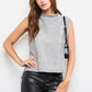 Mock Neck Side Slit Sweater Vest - Purpose + Passion Boutique