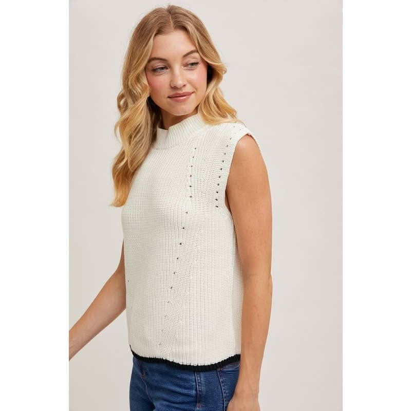 Mock Neck Sweater Vest - Purpose + Passion Boutique