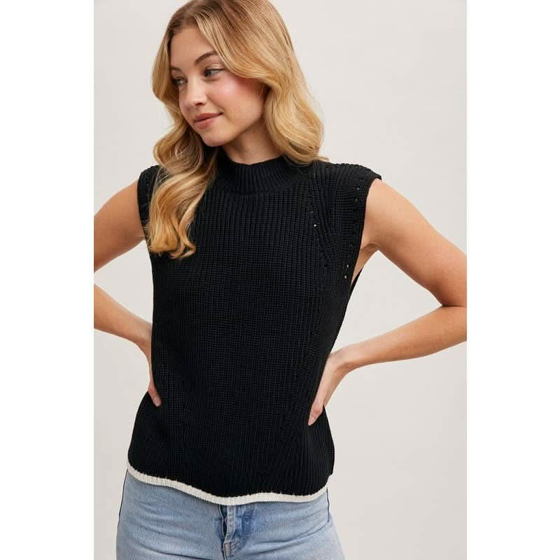 Mock Neck Sweater Vest - Purpose + Passion Boutique