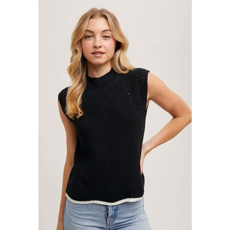 Mock Neck Sweater Vest - Purpose + Passion Boutique