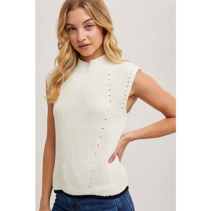 Mock Neck Sweater Vest - Purpose + Passion Boutique