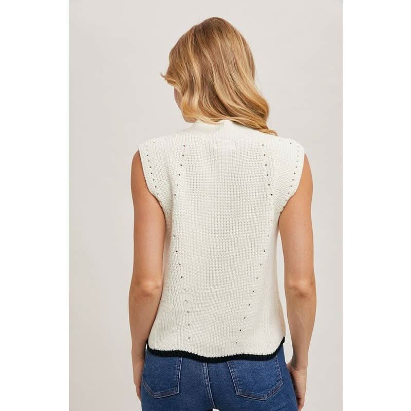 Mock Neck Sweater Vest - Purpose + Passion Boutique